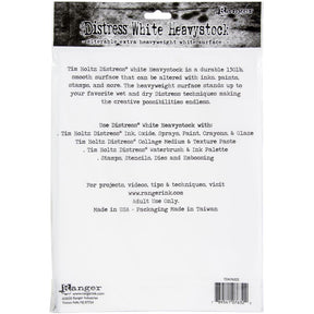 Tim Holtz Distress White Heavystock 8.5 x 11 inch - Pack of 10
