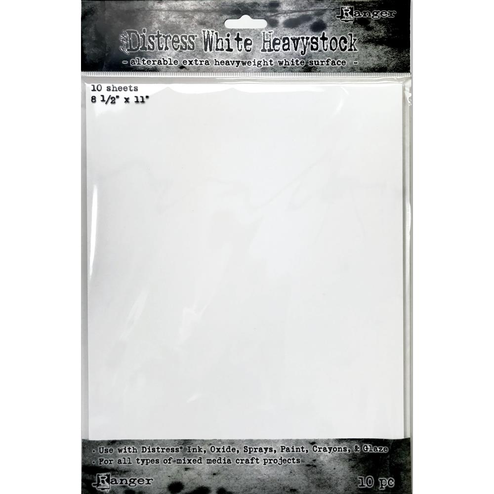 Tim Holtz Distress White Heavystock 8.5 x 11 inch - Pack of 10