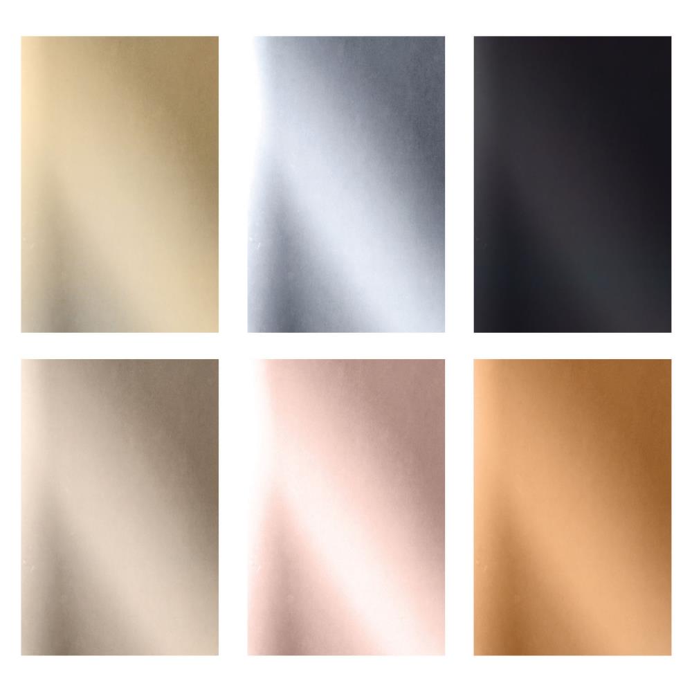 Tim Holtz Idea-Ology Cardstock Pad 6"X9"  24 Sheets - Metallic Classics (4 ea of 6 colors)