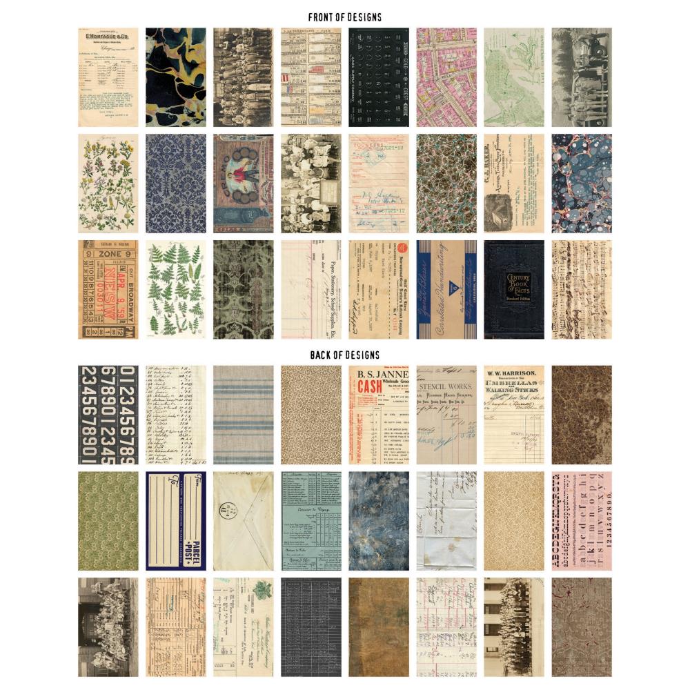 Tim Holtz Idea-Ology Backdrops Double-Sided Cardstock 6"X10" Pack of 24 - Volume 3