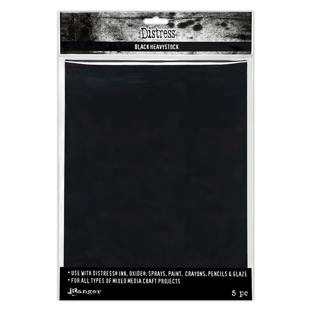 Tim Holtz Distress Black Heavystock 8.5x11 inch - Pack of 5