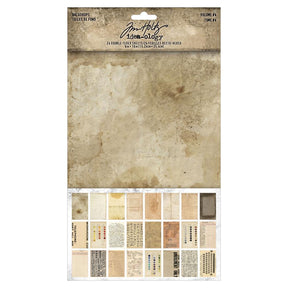 Tim Holtz Idea-Ology Backdrops Double-Sided Cardstock 6"X10" Pack of 24 - Volume 4