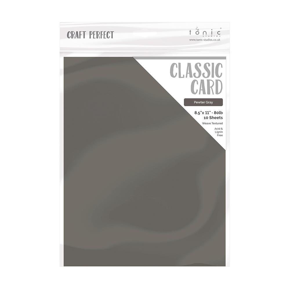Craft Perfect Weave Textured Classic Card 8.5"X11" - Pack of 10 - Pewter Gray