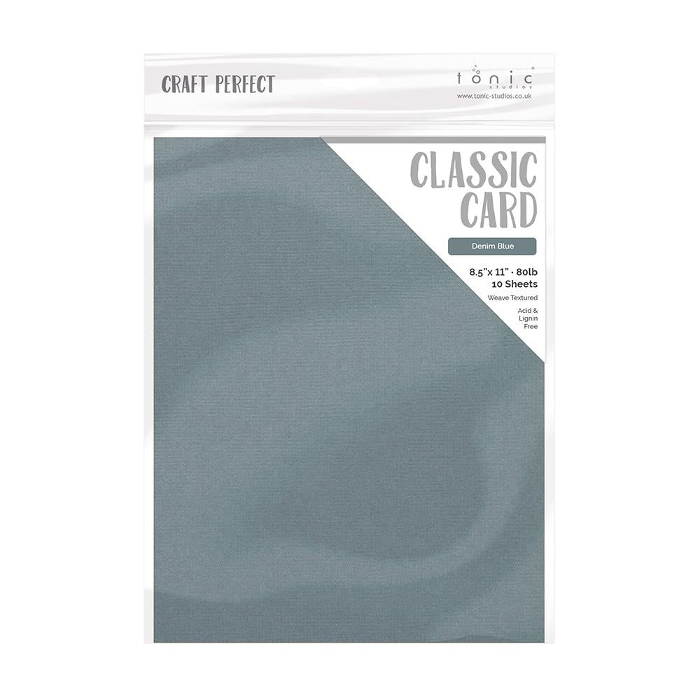 Craft Perfect Weave Texture 80lb Cardstock 12"X12" Pack of 5 - Denim Blue