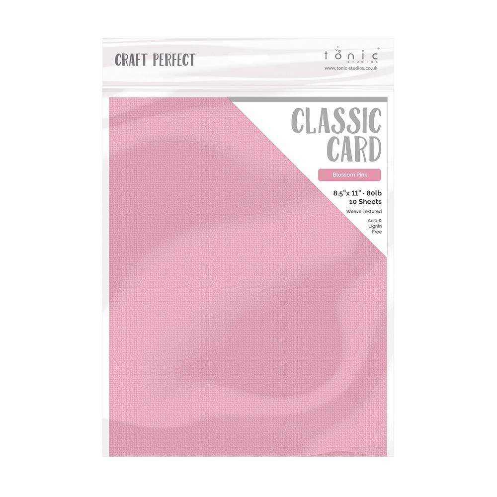 Craft Perfect Weave Textured 80 lb. Classic Card 8.5"X11" Package of 10 - Blossom Pink