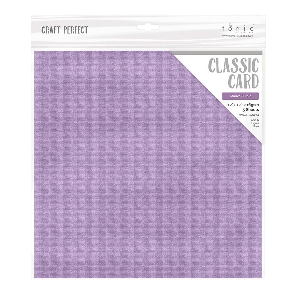 Craft Perfect Weave Texture 80lb Cardstock 12"X12" Pack of 5 - Mauve Purple