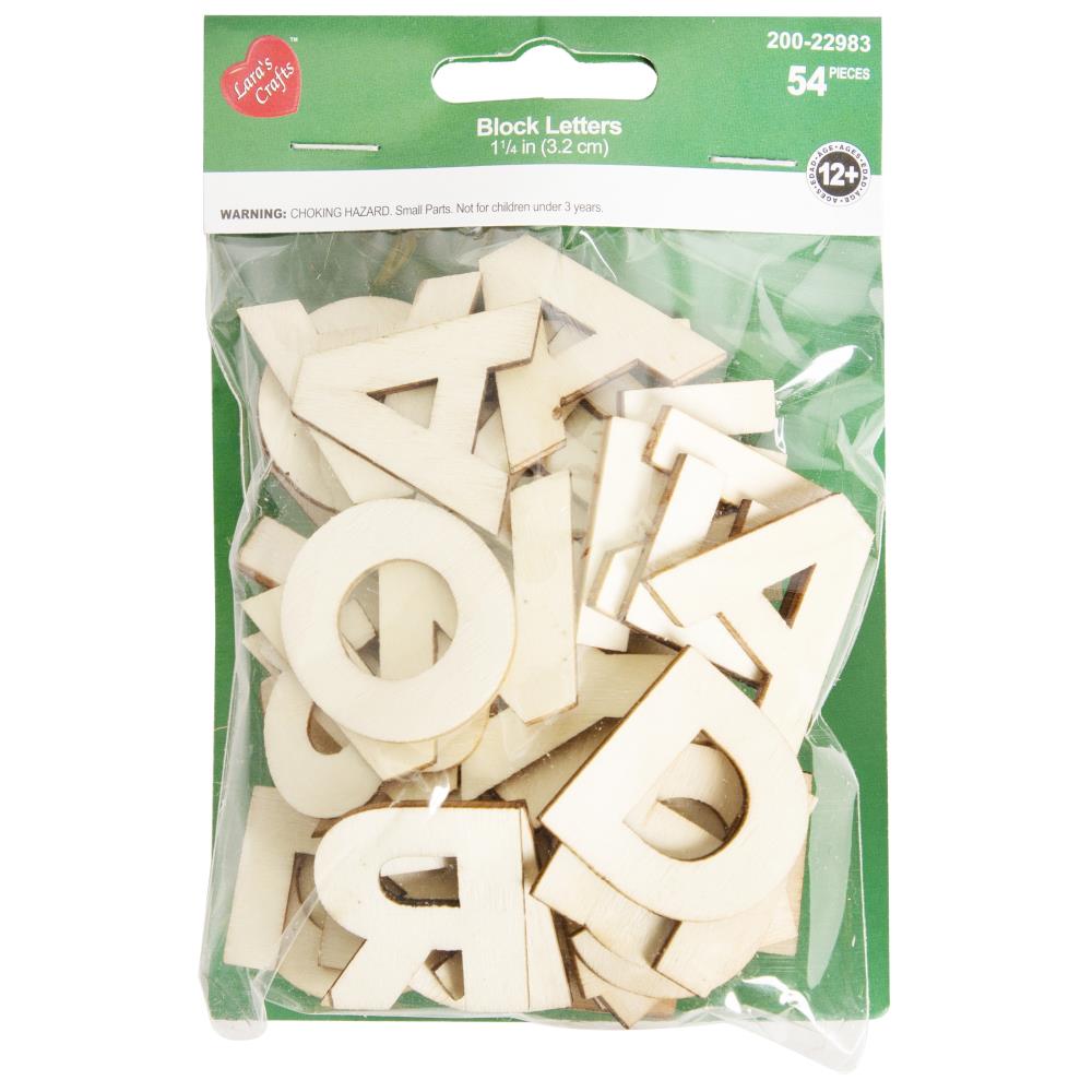 CousinDIY Unfinished Wood Alphabet Blocks 1.25" Pack of 54
