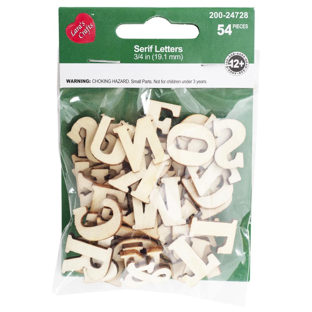 CousinDIY Unfinished Wood Alphabet Blocks .75" Pack of 54
