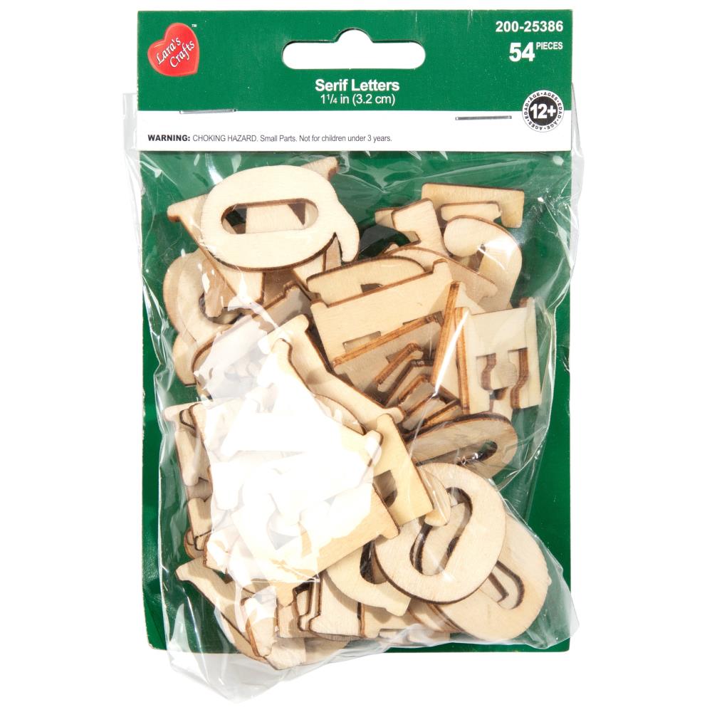CousinDIY Unfinished Wood Alphabet Blocks 1.25" Pack of 54