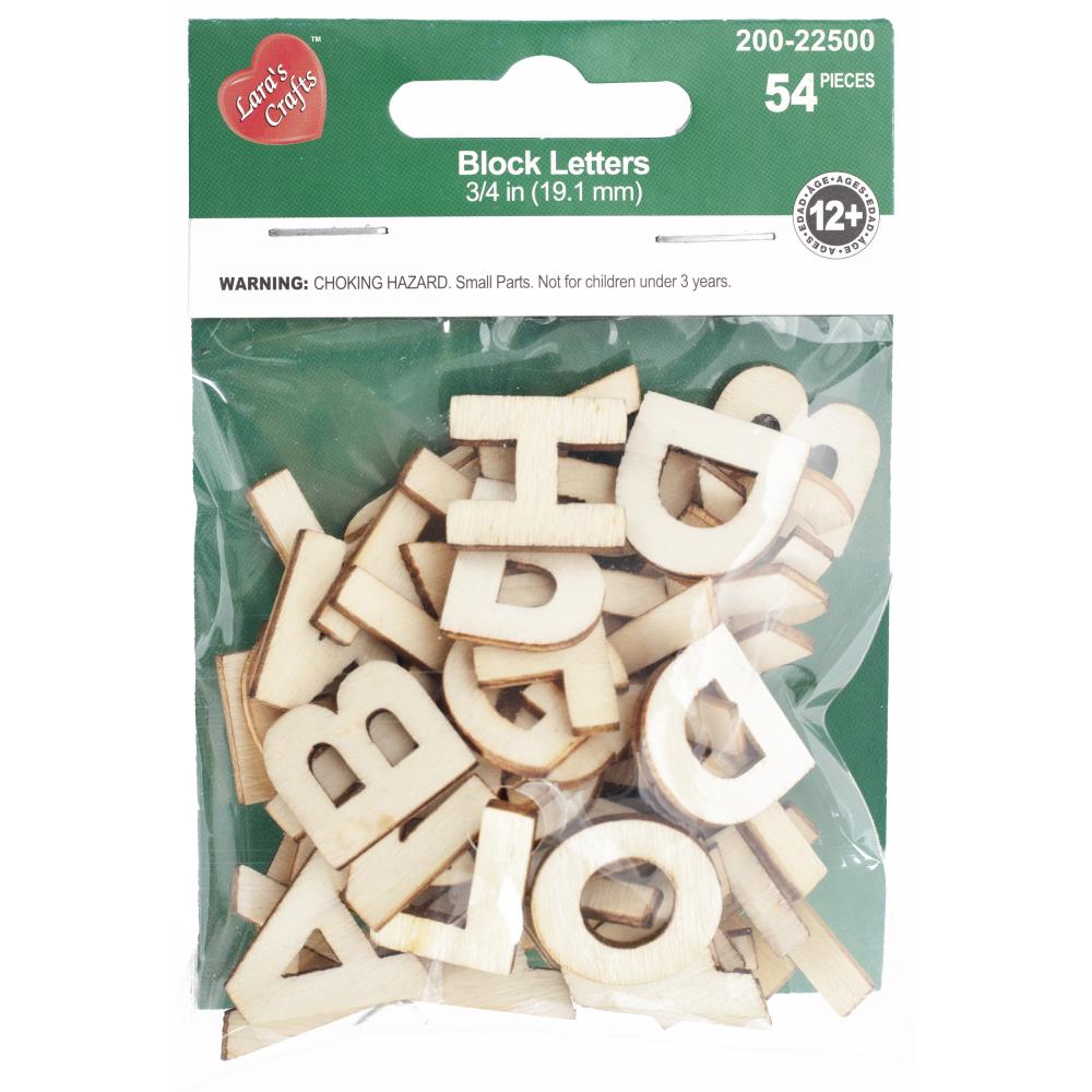 CousinDIY Unfinished Wood Alphabet Blocks .75" 54 Pack