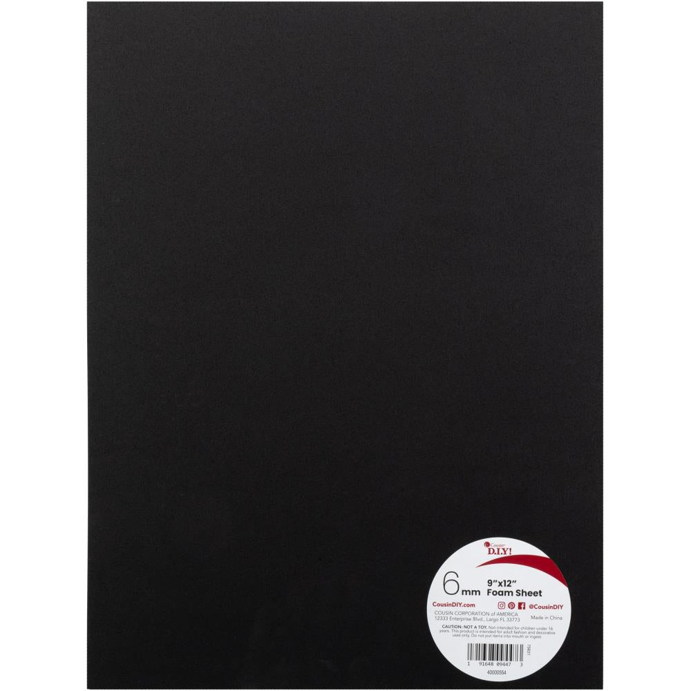 CousinDIY Foam Sheet 9"X12" 6mm - Black