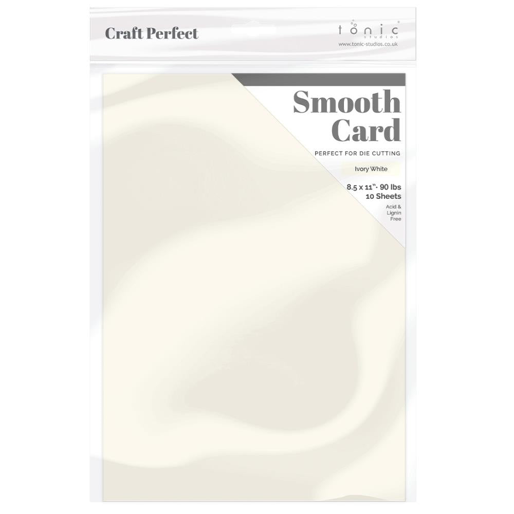 Craft Perfect Smooth 90 lb. Cardstock 8.5"X11" Pack of 10 - Ivory White