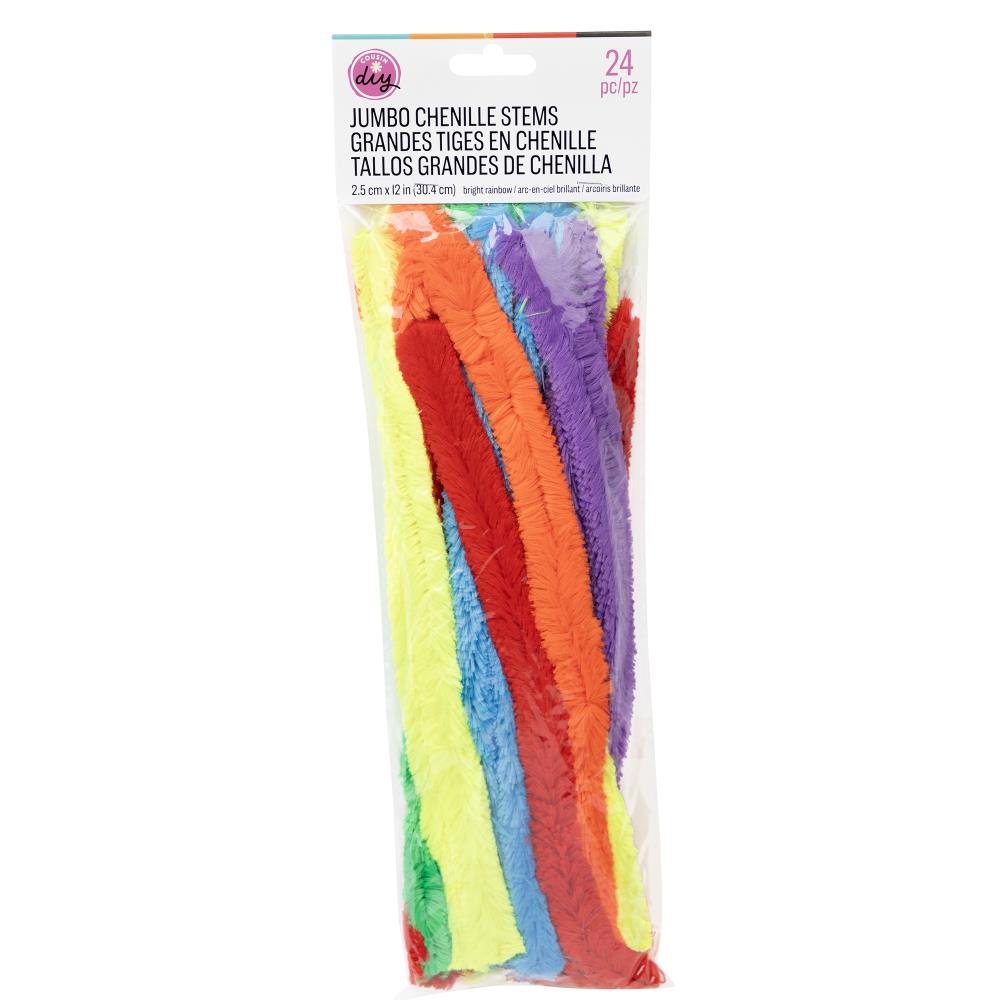 CousinDIY Chenille Stems 24 Pack - Rainbow Colors