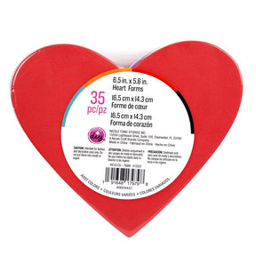 CousinDIY Foam Cutouts 6.5" - 35 Pack - Hearts