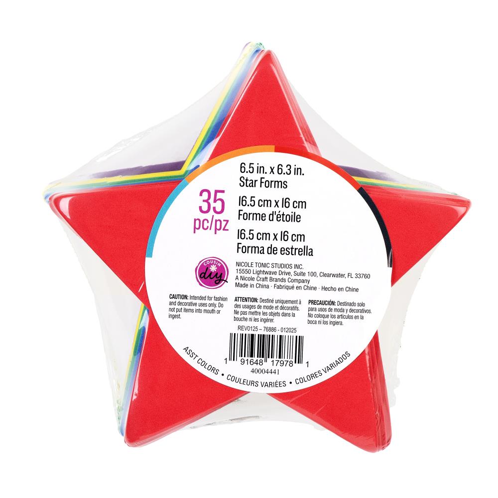 CousinDIY Foam Cutouts 6.5" 35 Pack - Stars