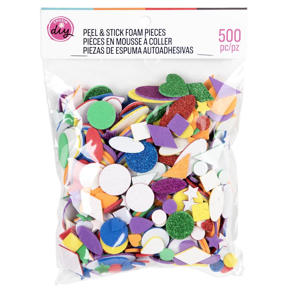 CousinDIY Foam Sticker Pieces Variety Pack - 500 Pack