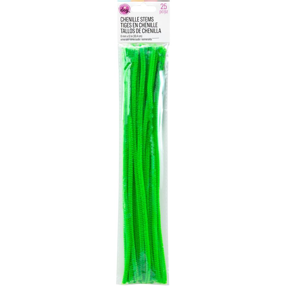 CousinDIY Chenille Stems 6mmx12" 25 Pack - Emerald Green