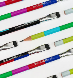 Blackwing Volume 343 Pencil Set of 12 - Extra-firm graphite, Silver ferrule and black eraser