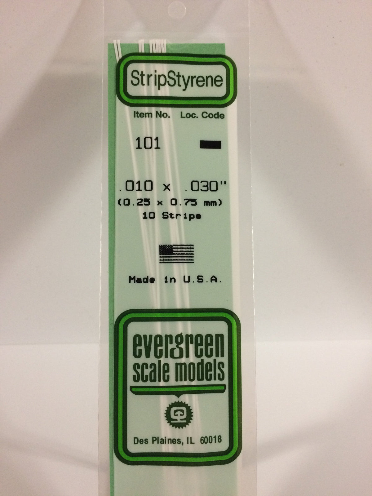 Evergreen Scale Models 101 - .010 X .030" X 14" Strips (10)