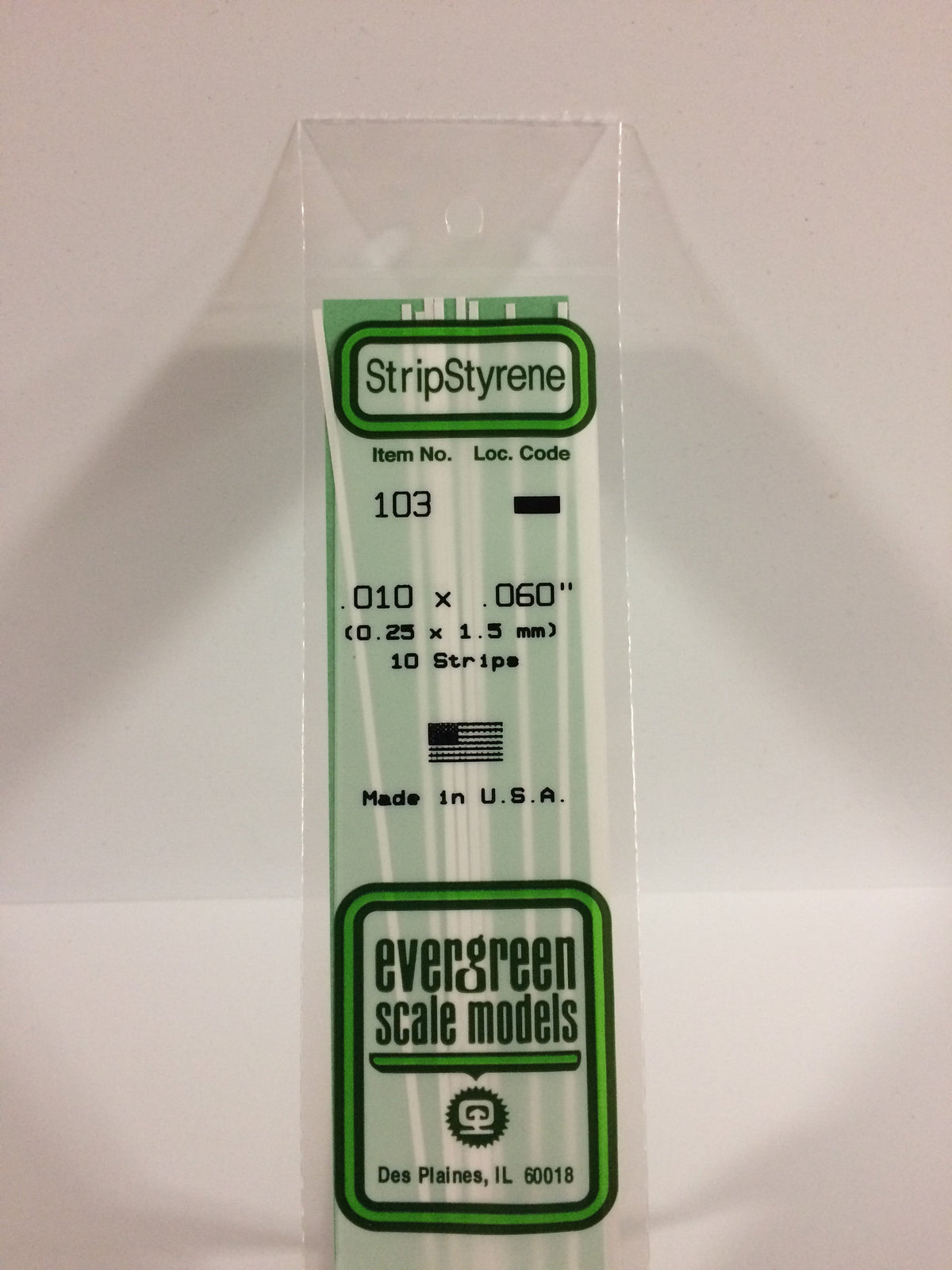 Evergreen Scale Models 103 - .010 X .060"X 14" Strips (10)