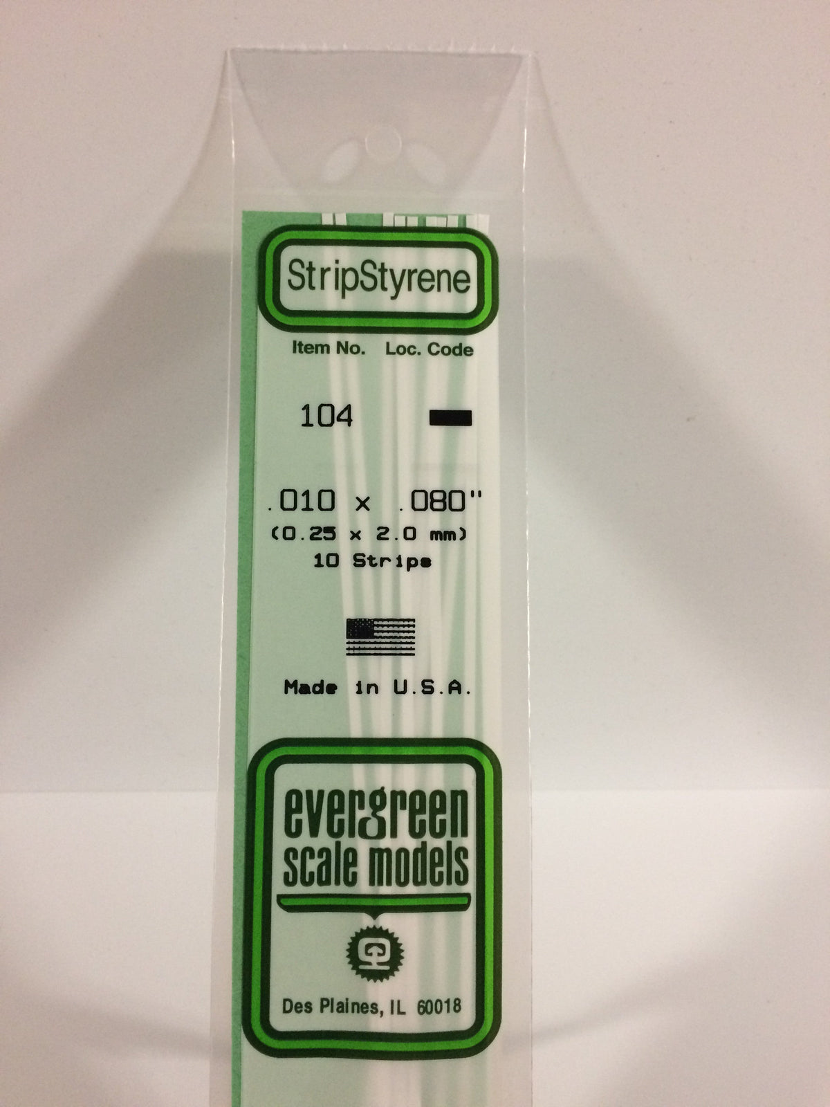 Evergreen Scale Models 104 - .010 X .080" Strips (10)