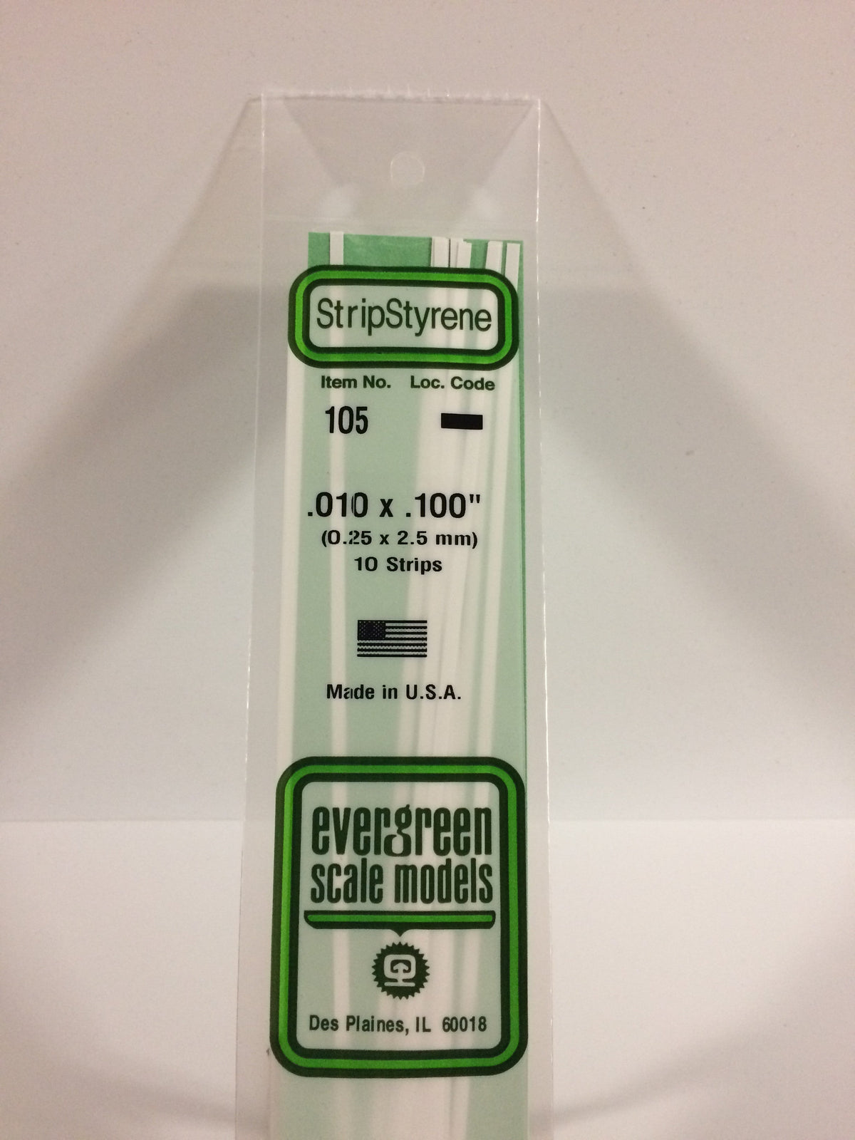 Evergreen Scale Models 105 - .010 X .100" X 14" Strips (10)