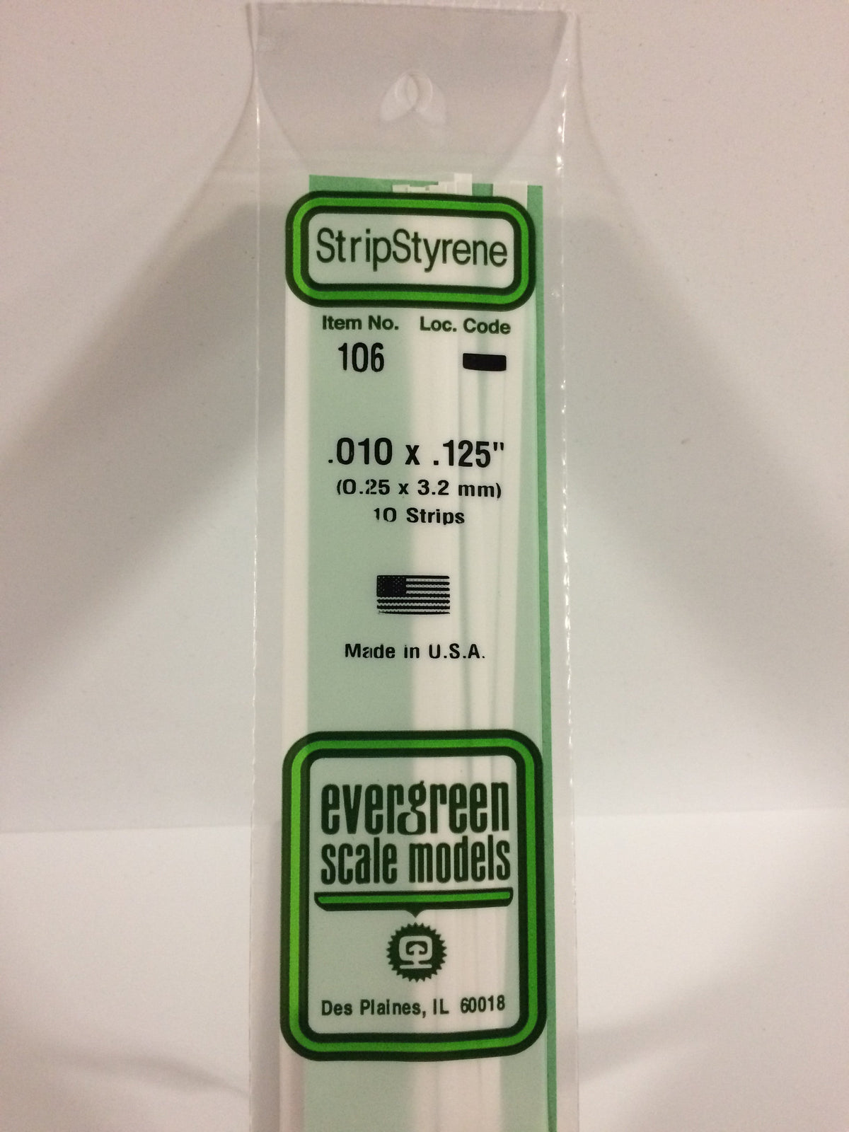 Evergreen Scale Models 106 - .010 X .125" X 14" Strips (10)