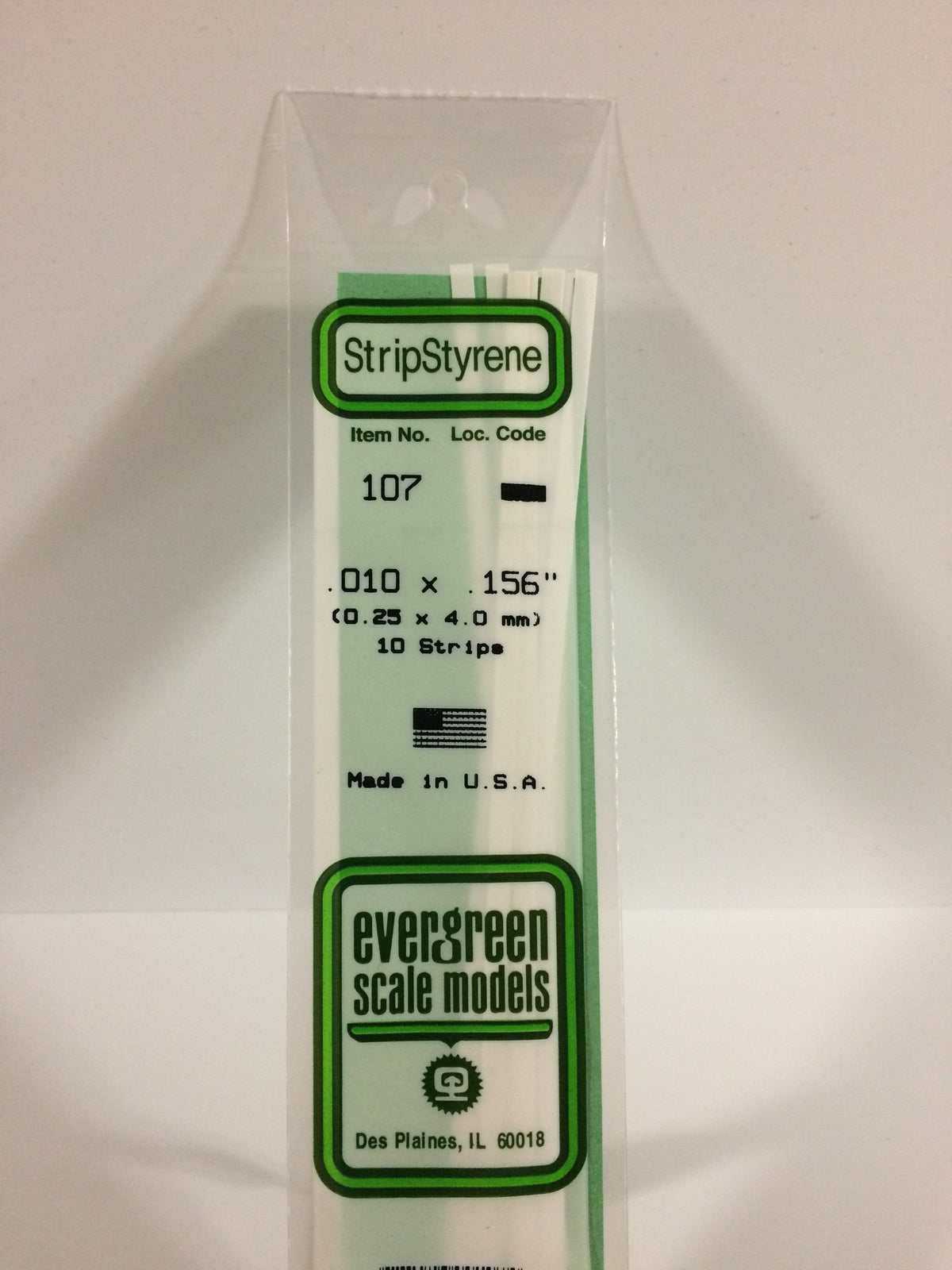 Evergreen Scale Models 107 - .010 X .156" X 14" Strips (10)