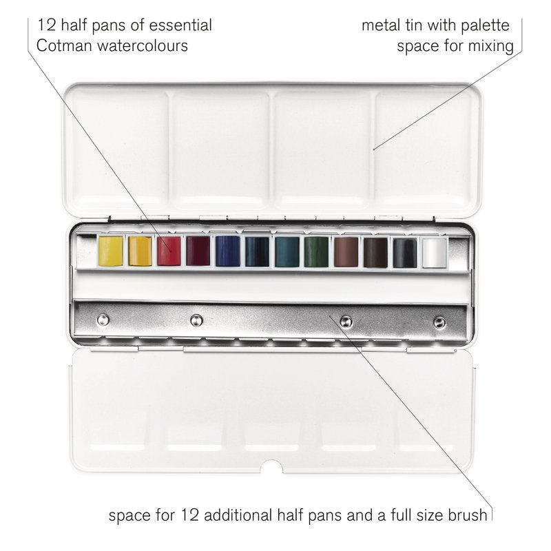Winsor & Newton Cotman Watercolour Customisable Travel Tin