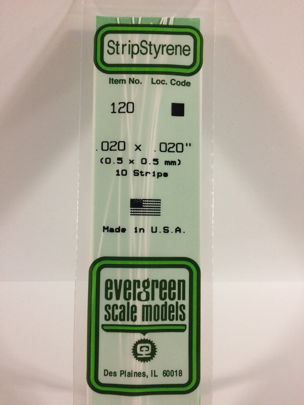 Evergreen Scale Models 120 - .020 X .020" X 14" Strips (10)