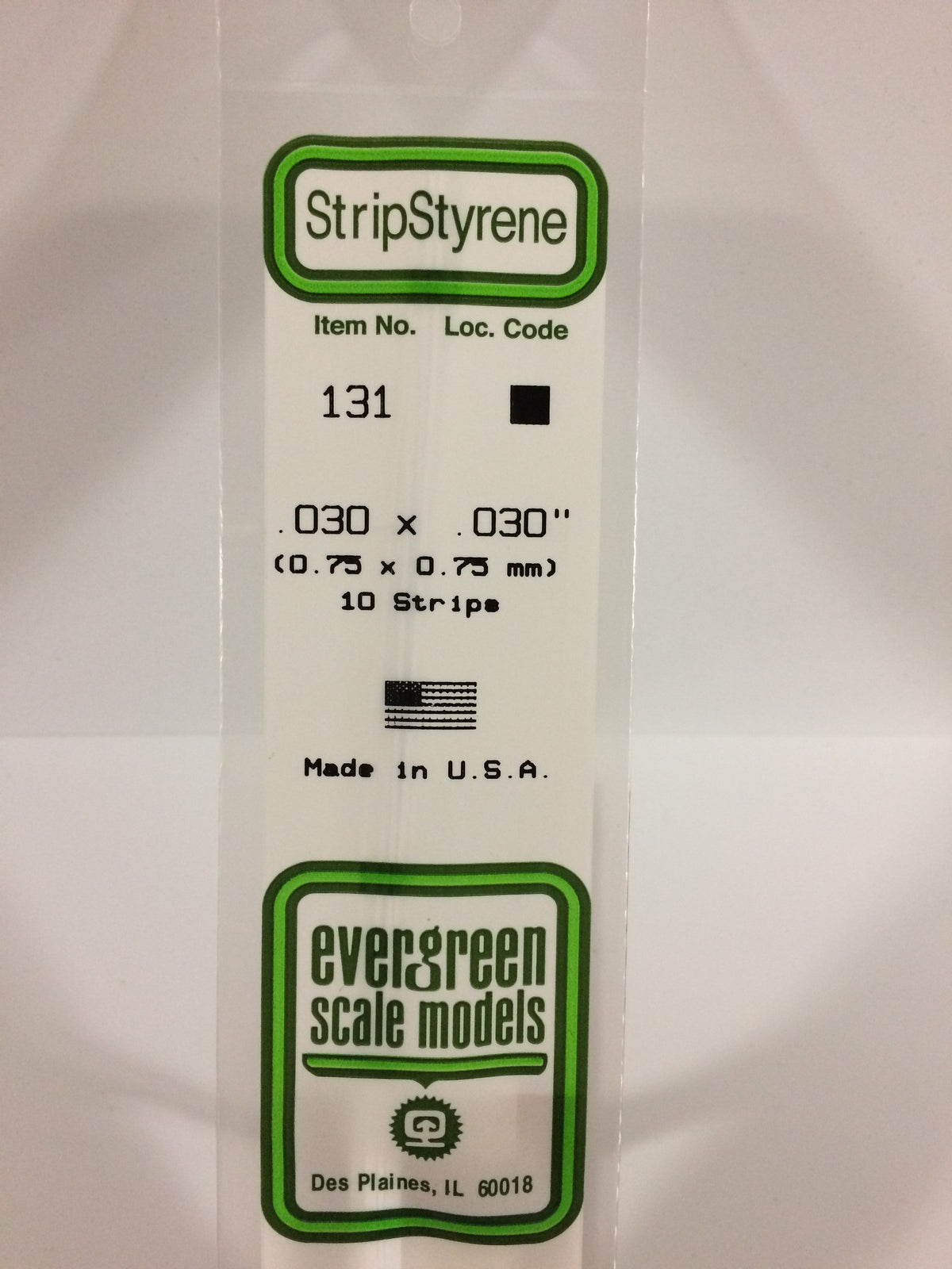 Evergreen Scale Models 131 - .030 X .030" X 14" Strips (10)