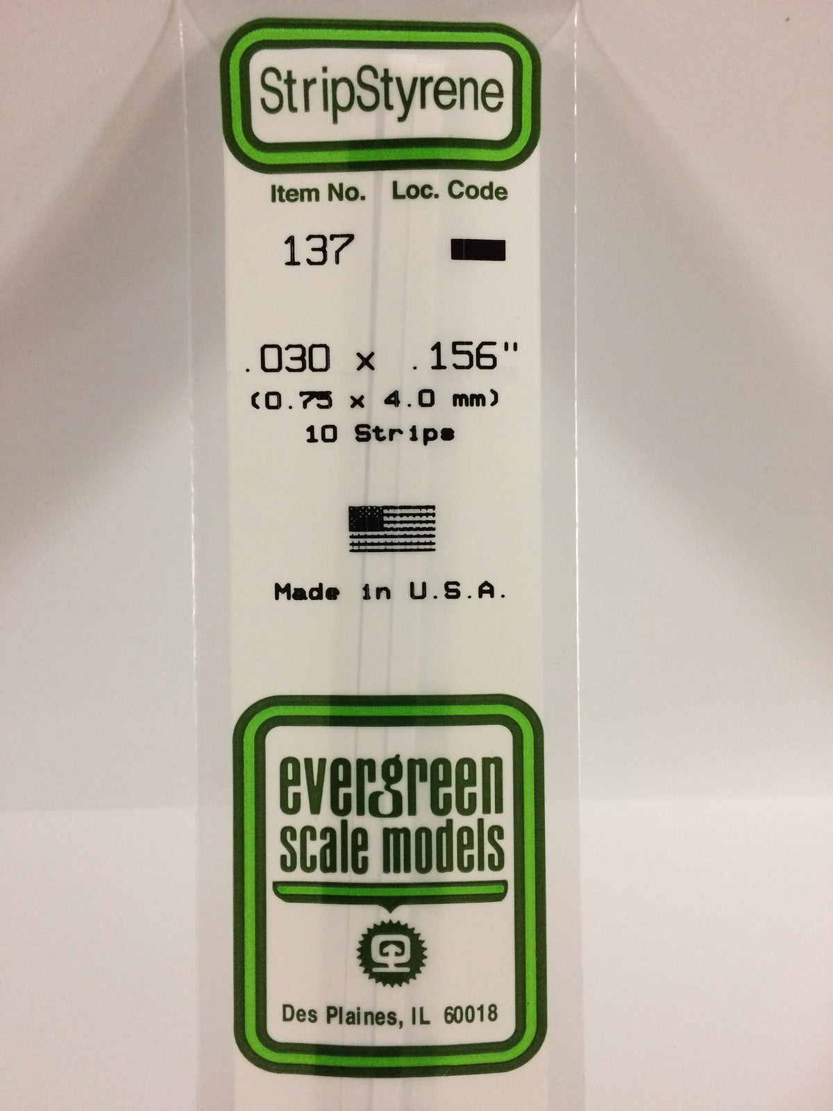 Evergreen Scale Models 137 - .030 X .156" X 14" Strips (10)
