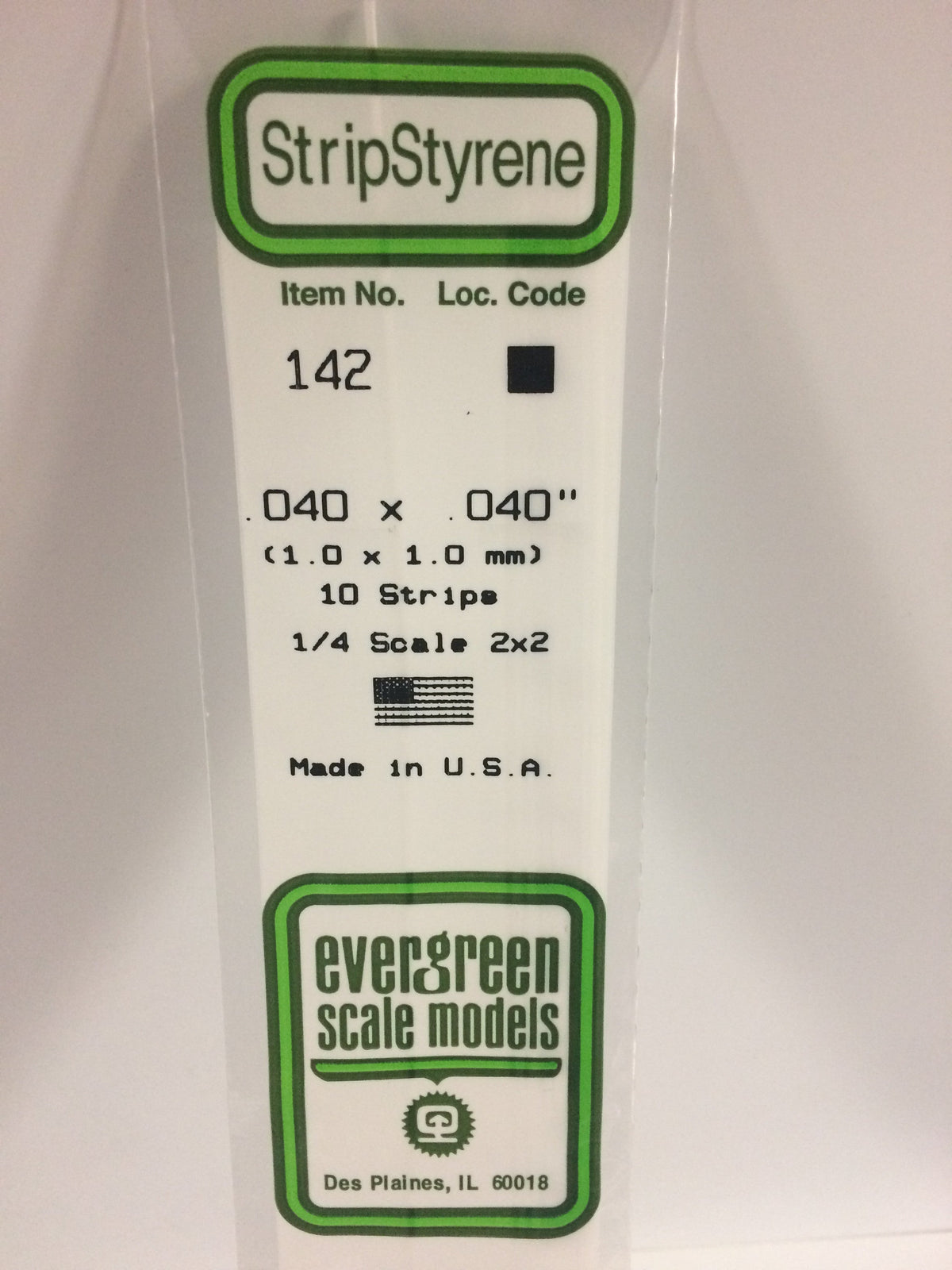 Evergreen Scale Models 142 - .040 X .040" X 14" Strips (10)