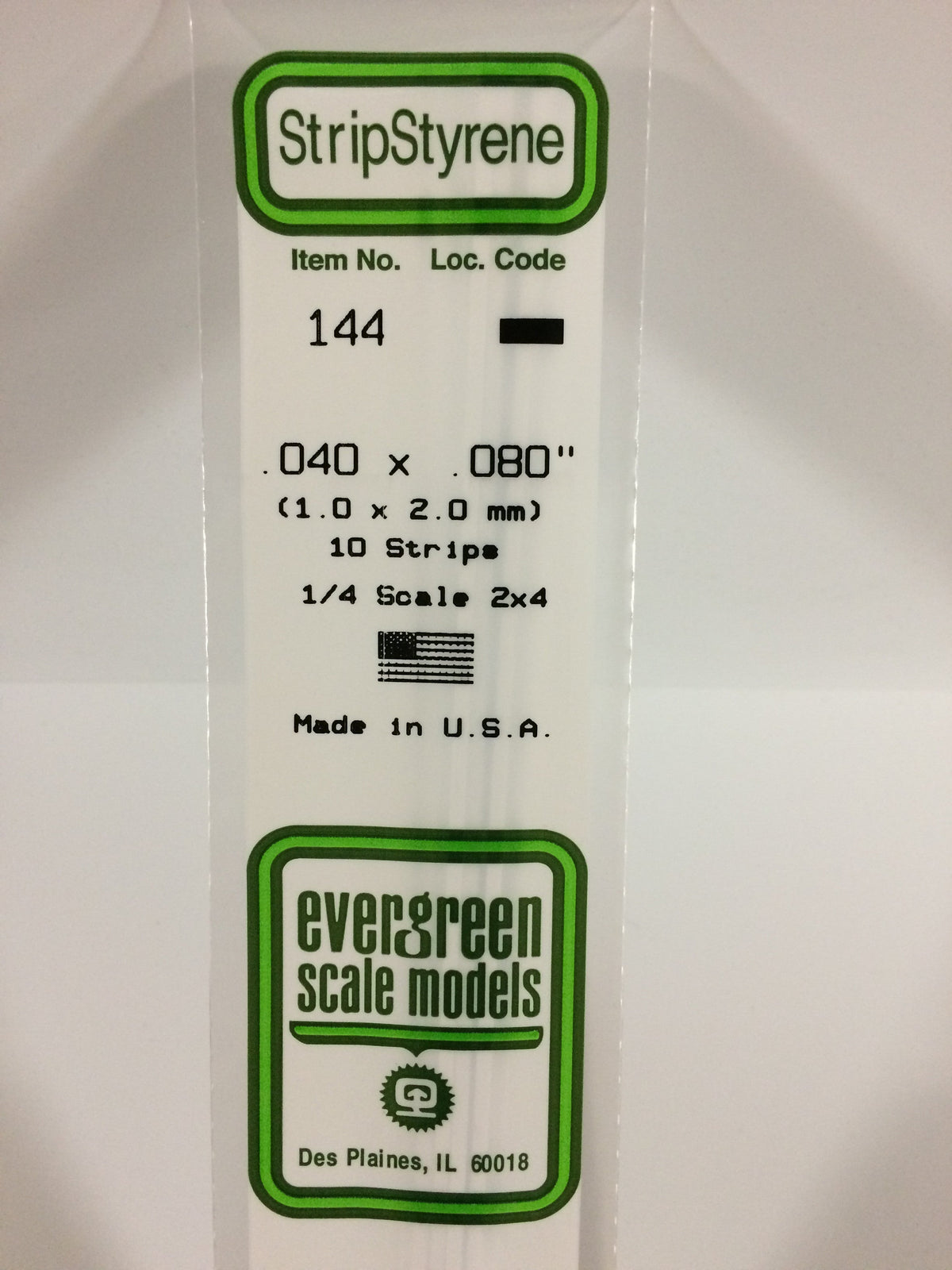 Evergreen Scale Models 144 - .040 X .080" X 14" Strips (10)