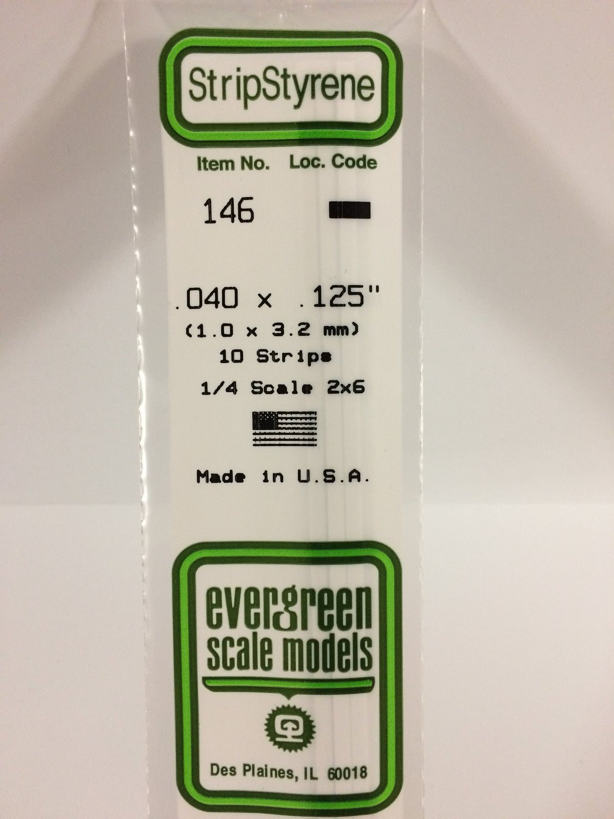 Evergreen Scale Models 146 - .040 X .125" X 14" Strips (10)