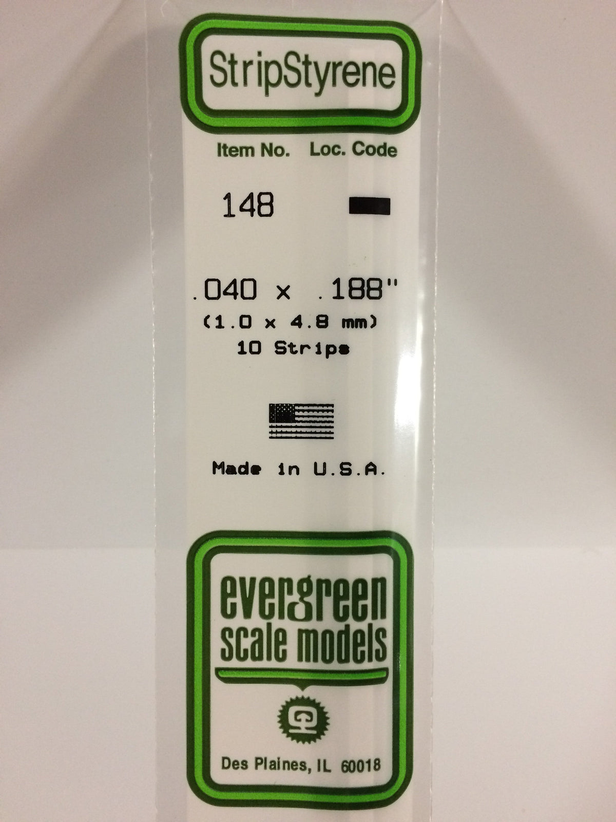 Evergreen Scale Models 148 - .040 X .188" X 14" Strips (10)