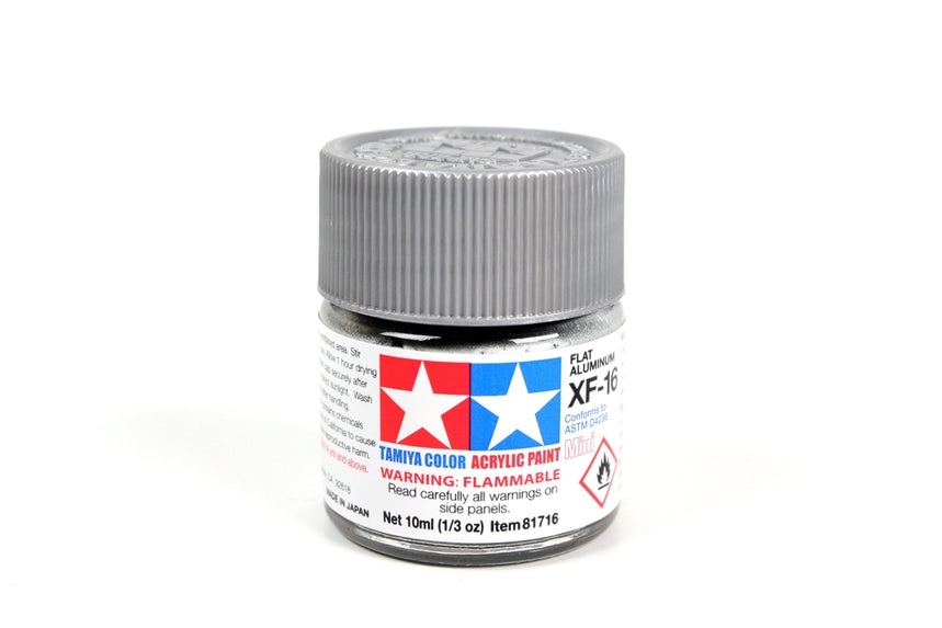Tamiya Mini Acrylic 10 ml - XF-16 Flat Aluminum Matte Finish