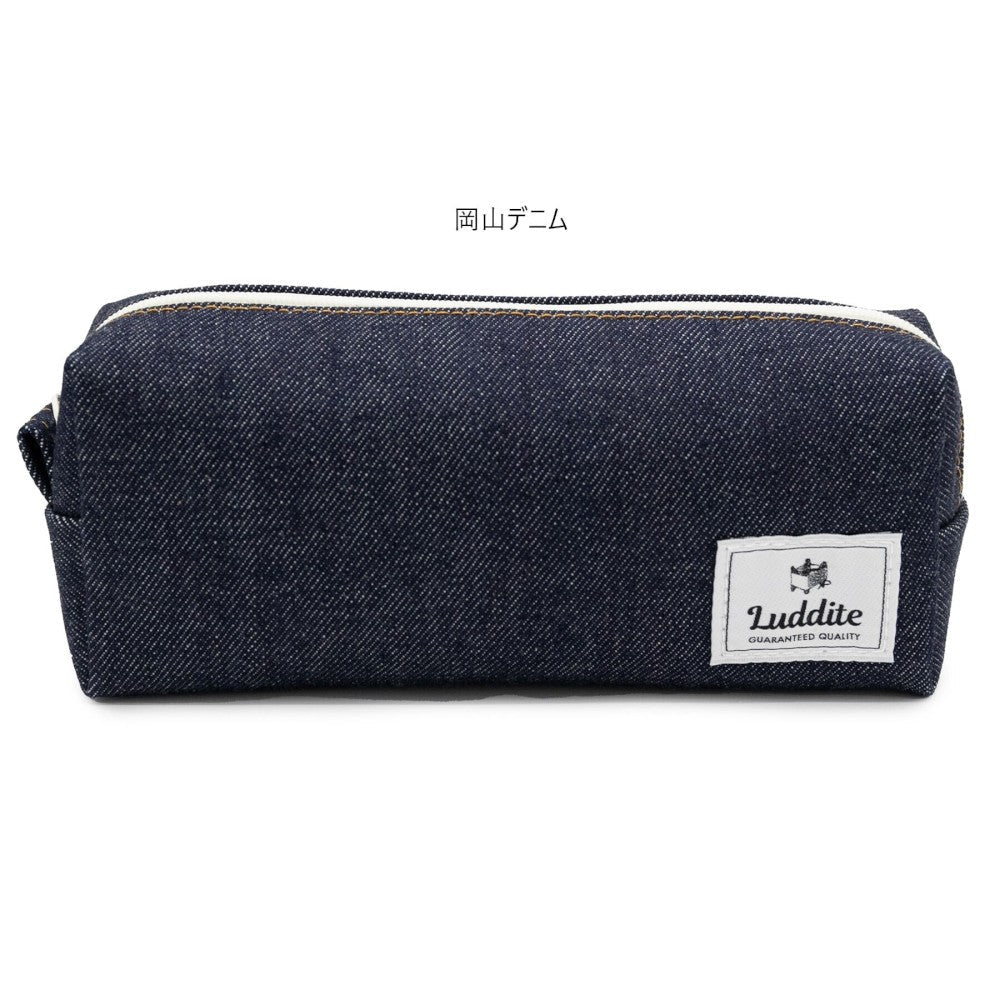 Luddite Kurashiki Canvas Pencil Case  7.5” x 2.8” x 2” - Denim