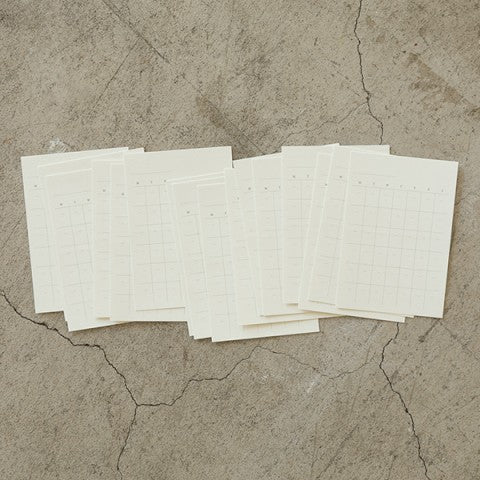Midori Blank Monthly Calendar Stickers 5.5" x 3.9" - Pack of 16 Stickers
