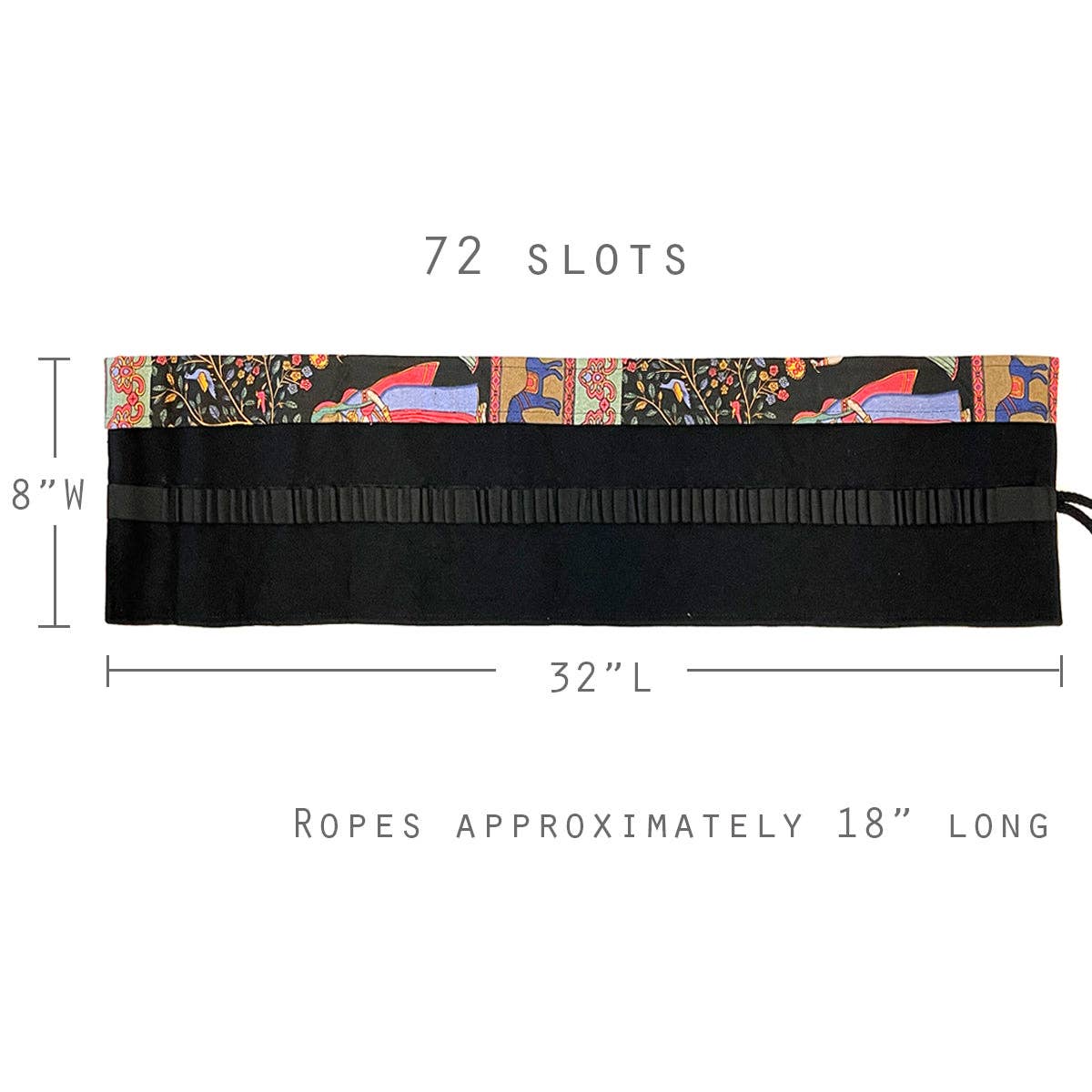 Pencil Wrap Pouch (72 slots) - Vibrant Leaves