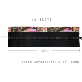 Pencil Wrap Pouch (72 slots) - Blue Elephants