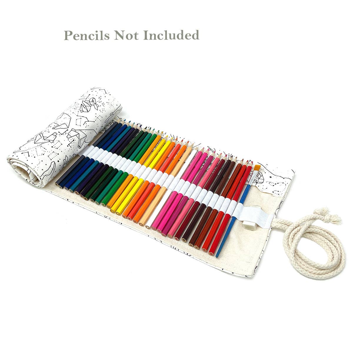 Pencil Wrap Pouch (72 slots) - Pink Rose on Teal