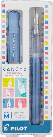 Pilot Kakuno Fountain Pen, Medium - Clear Blue