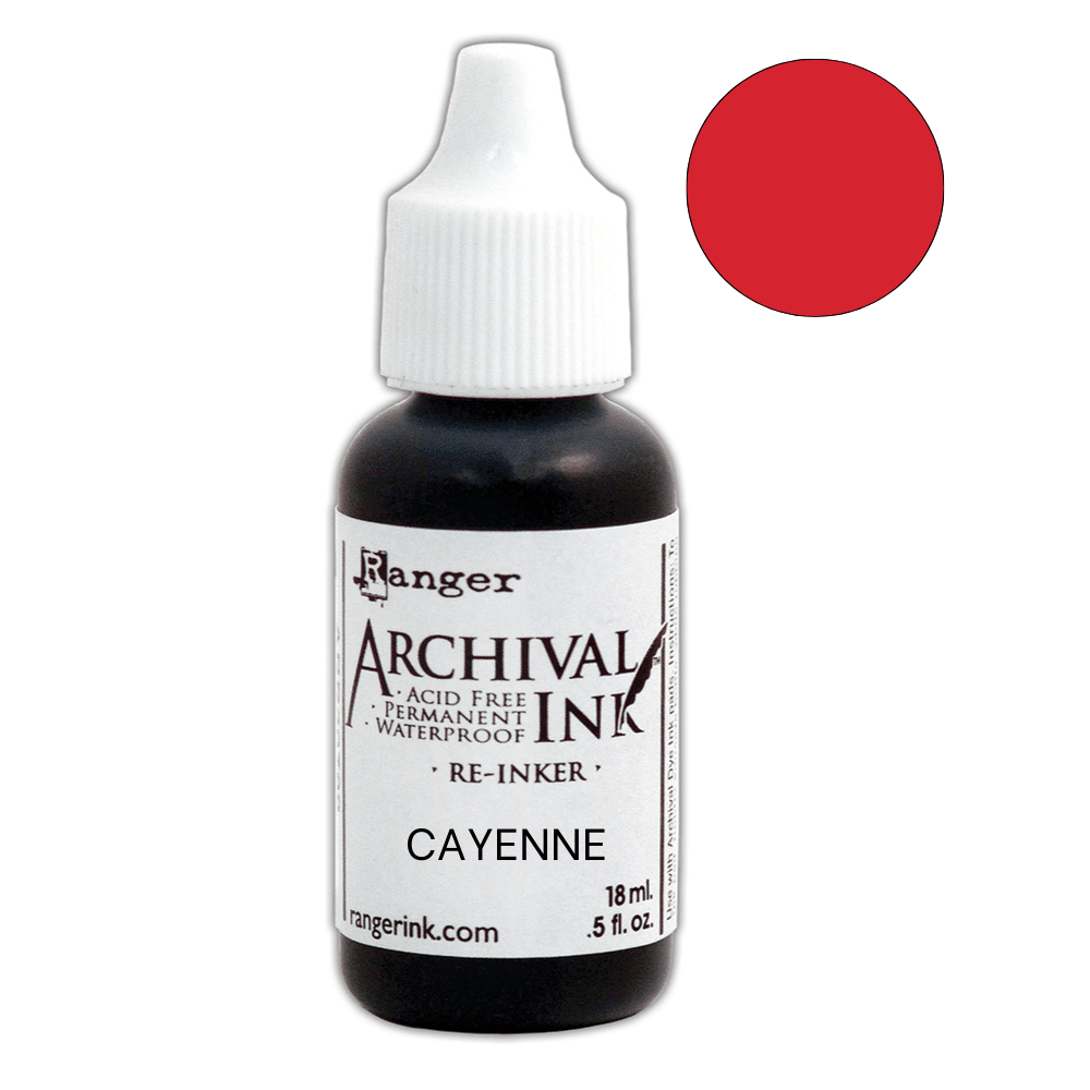 Ranger Archival Pad Reinker .5oz - Cayenne