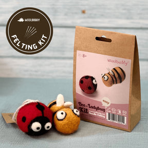 Woolbuddy Needle Felting Bee and Ladybug Kit