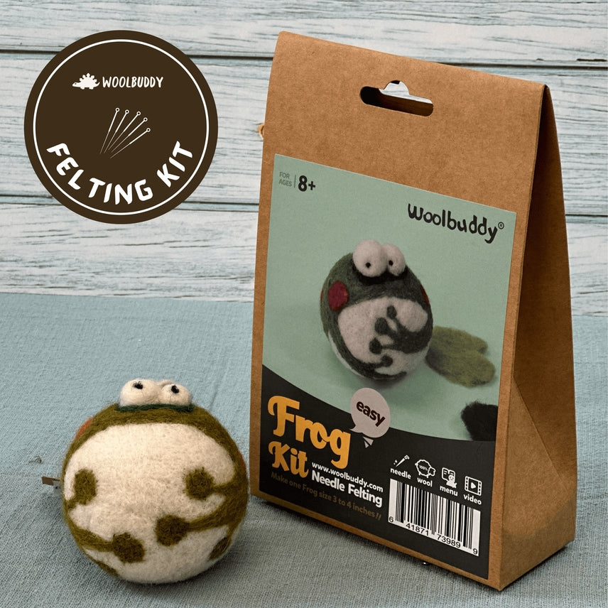 Woolbuddy Needle Felting Frog Kit