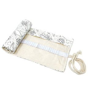 Pencil Wrap Pouch (72 slots) - Blue Elephants