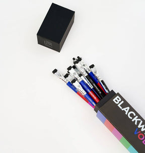 Blackwing Volume 343 Pencil Set of 12 - Extra-firm graphite, Silver ferrule and black eraser