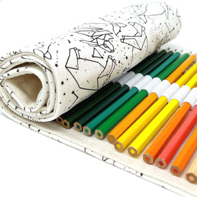 Pencil Wrap Pouch (72 slots) - Vibrant Leaves
