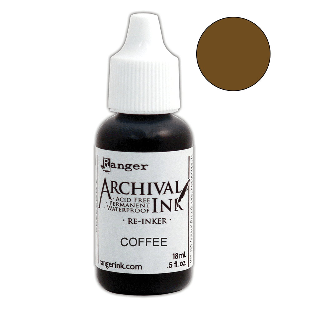 Ranger Archival Pad Reinker .5oz - Coffee